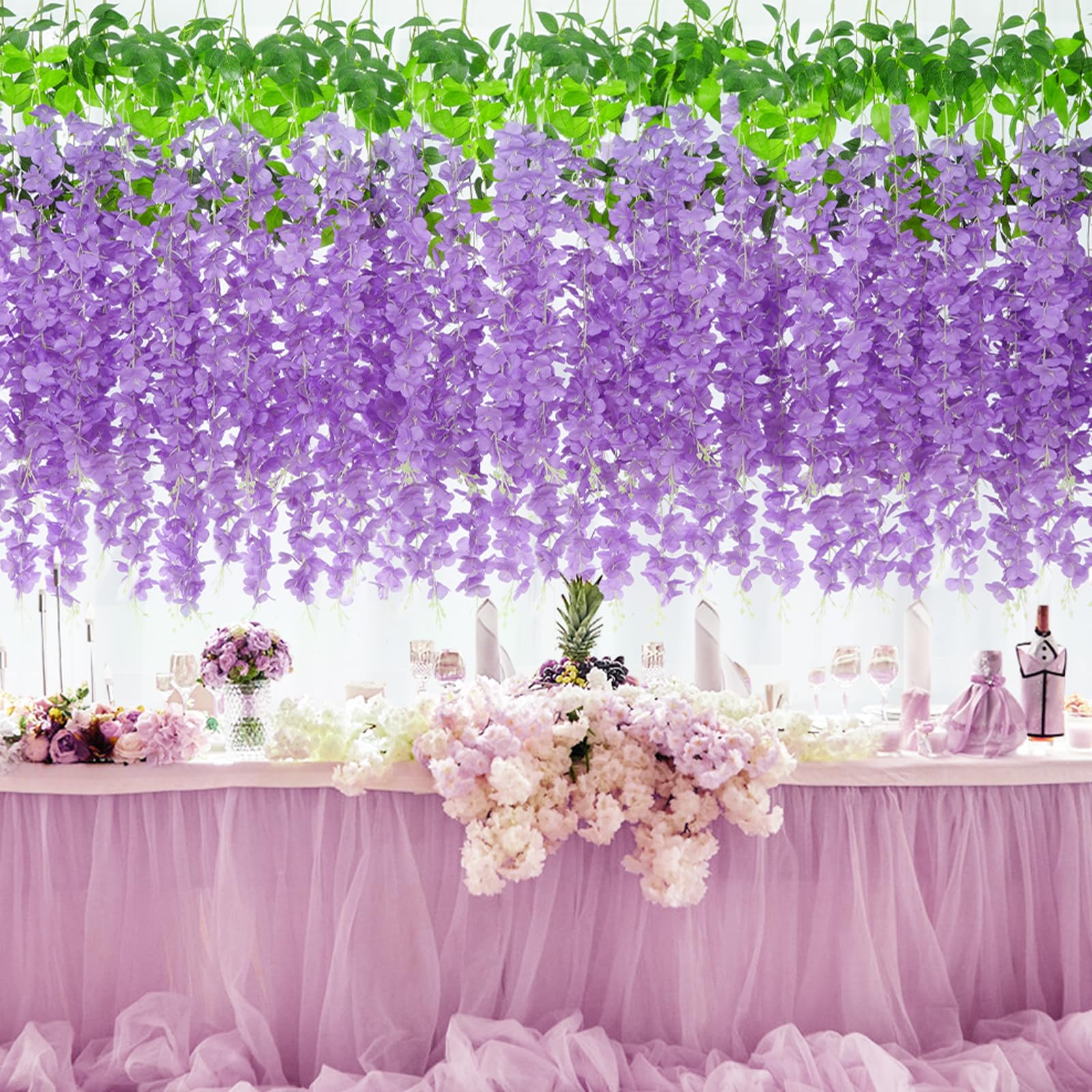 フラワーガーランド ホーム　パーティー　吊り下げグリーン　12個セット　黄色 フラワーガーランド ホーム パーティー 吊り下げグリーン 12個セット